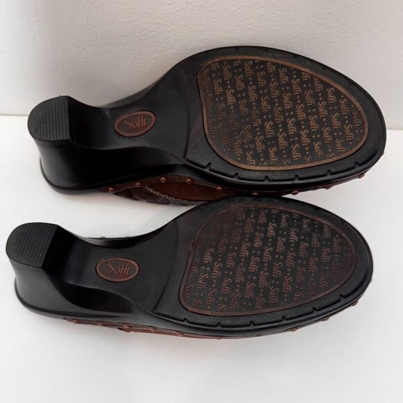 Sofft Women's Mules Studded Wedge Slip On Heels - Brown - 6M - Picture 4 of 12